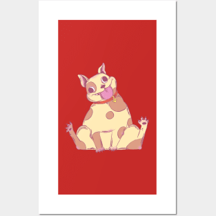 Spud, The Cake Loving Tubby Pitbull Bulldog Mutt Posters and Art